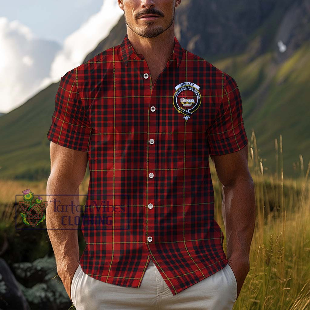 Donald of Ardnamurchan Tartan Cotton Hawaiian Shirt with Family Crest Adult - Tartan Vibes Clothing