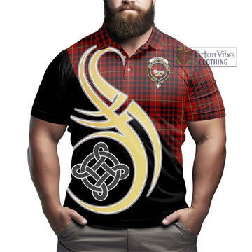 Donald of Ardnamurchan Tartan Polo Shirt with Family Crest and Celtic Symbol Style