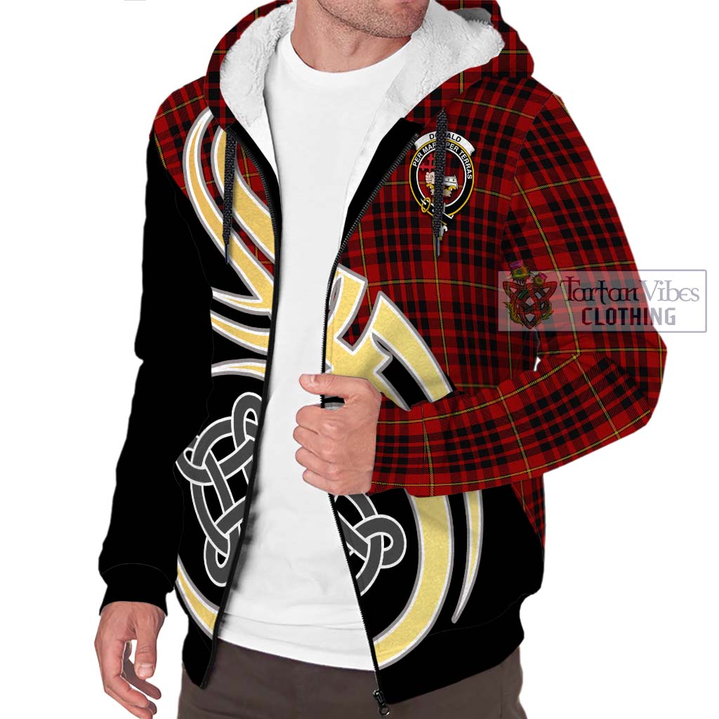 Donald of Ardnamurchan Tartan Sherpa Hoodie with Family Crest and Celtic Symbol Style - Tartan Vibes Clothing