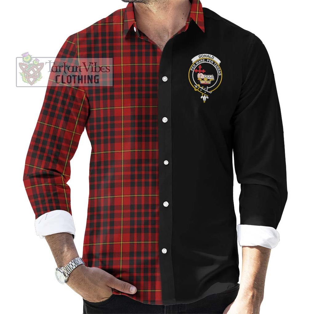 Donald of Ardnamurchan Tartan Long Sleeve Button Shirt with Family Crest and Half Of Me Style - Tartanvibesclothing Shop