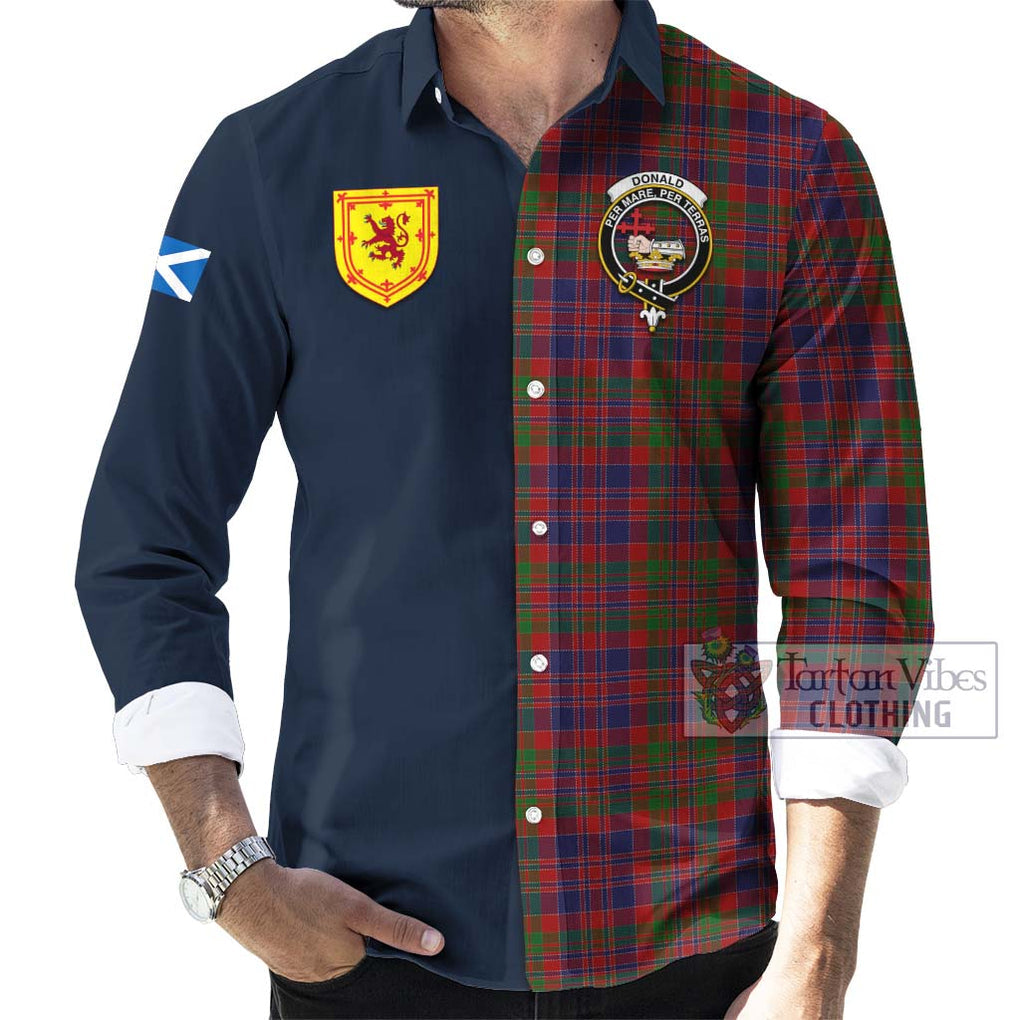 Tartan Vibes Clothing Donald of Boisdale Tartan Long Sleeve Button Shirt with Scottish Lion Royal Arm Half Style