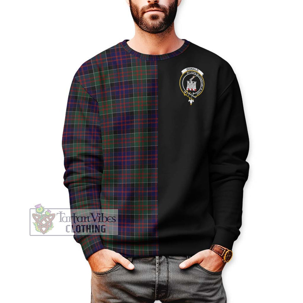 Donald of Clan Ranald Tartan Sweatshirt with Family Crest and Half Of Me Style Unisex - Tartanvibesclothing Shop