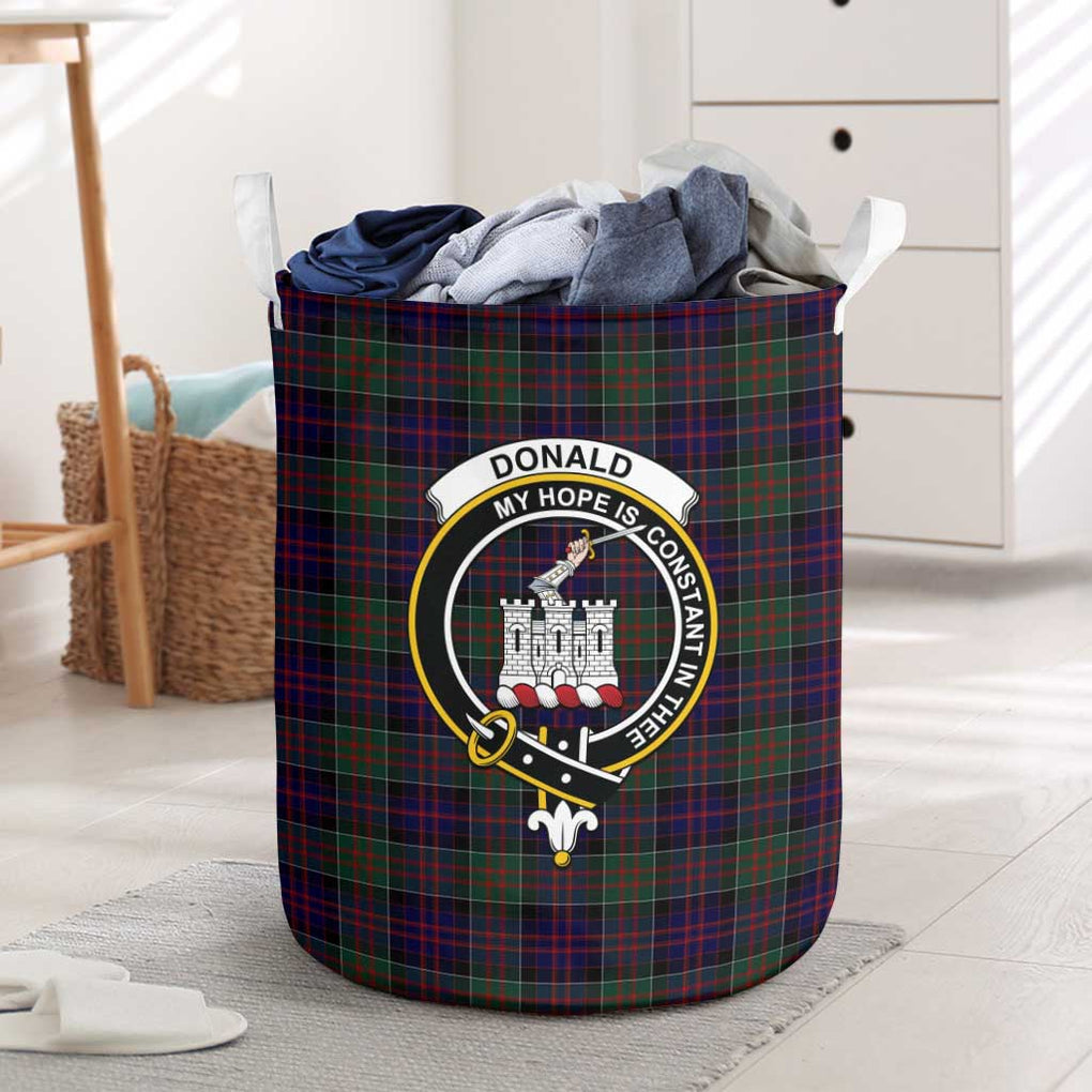 Donald of Clan Ranald Tartan Laundry Basket with Family Crest One Size - Tartanvibesclothing Shop