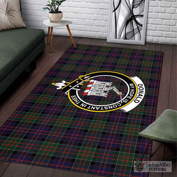 Donald of Clan Ranald Tartan Area Rug with Family Crest