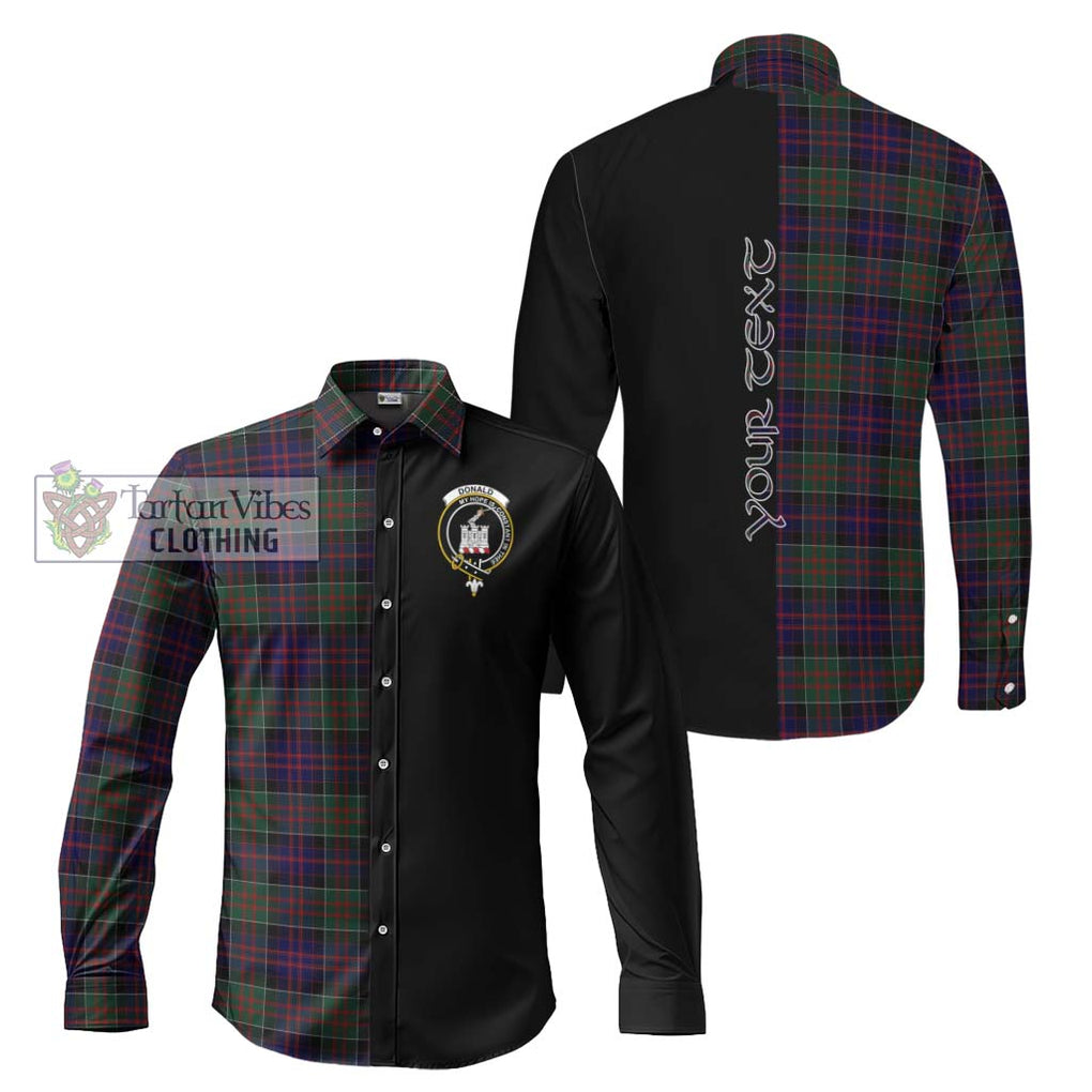 Donald of Clan Ranald Tartan Long Sleeve Button Shirt with Family Crest and Half Of Me Style Men's Shirt S - Tartanvibesclothing Shop