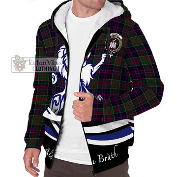 Donald of Clan Ranald Tartan Sherpa Hoodie with Alba Gu Brath Regal Lion Emblem