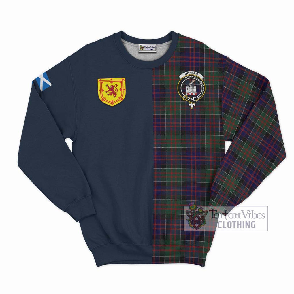 Tartan Vibes Clothing Donald of Clan Ranald Tartan Sweatshirt with Scottish Lion Royal Arm Half Style