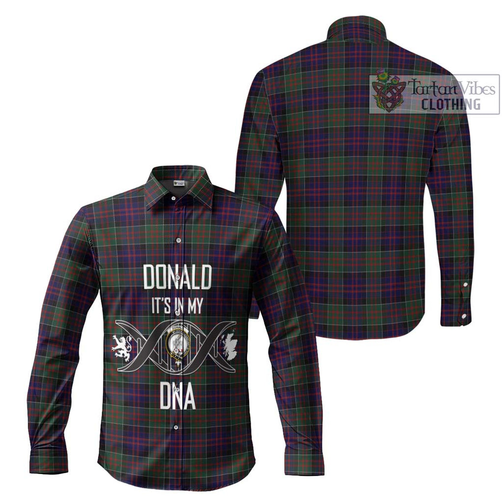 Donald of Clan Ranald Tartan Long Sleeve Button Shirt with Family Crest DNA In Me Style Men's Shirt - Tartanvibesclothing Shop