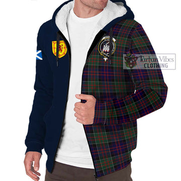 Donald of Clan Ranald Tartan Sherpa Hoodie Alba with Scottish Lion Royal Arm Half Style