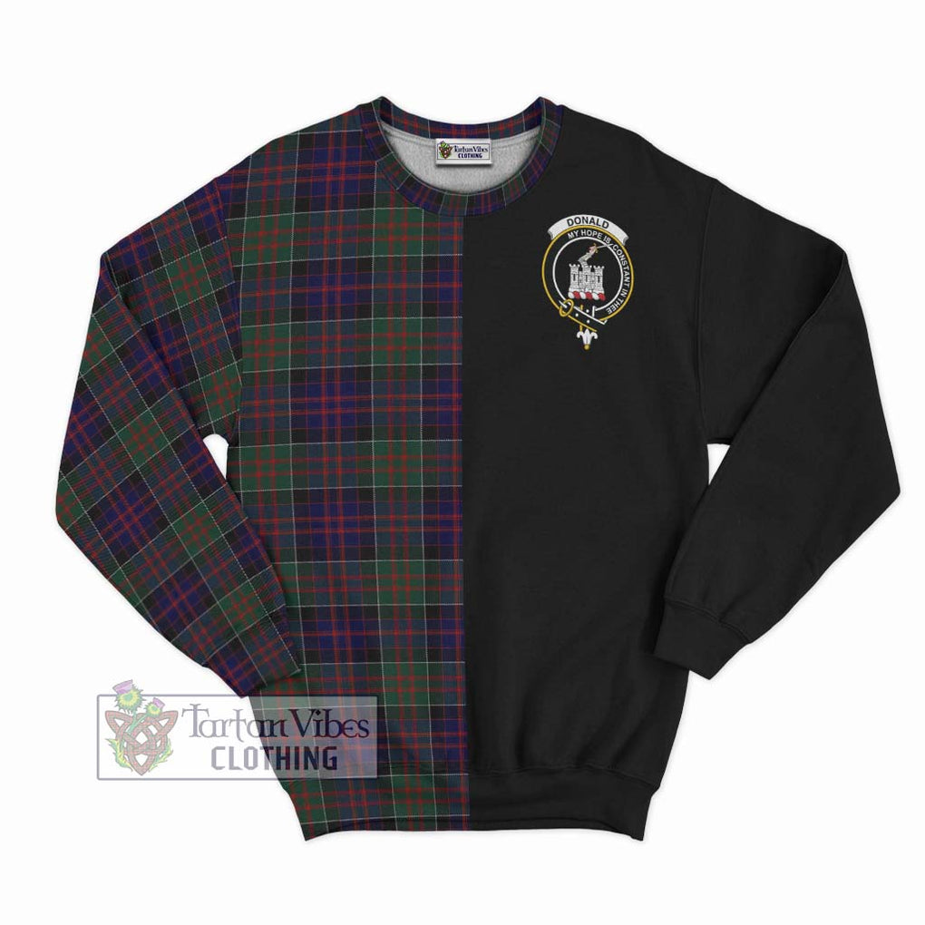 Donald of Clan Ranald Tartan Sweatshirt with Family Crest and Half Of Me Style - Tartanvibesclothing Shop