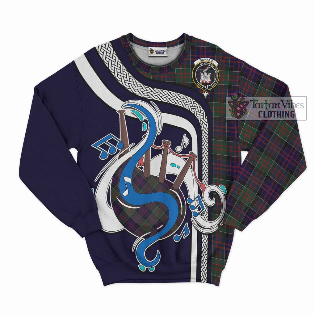 Donald of Clan Ranald Tartan Sweatshirt with Epic Bagpipe Style - Tartanvibesclothing Shop