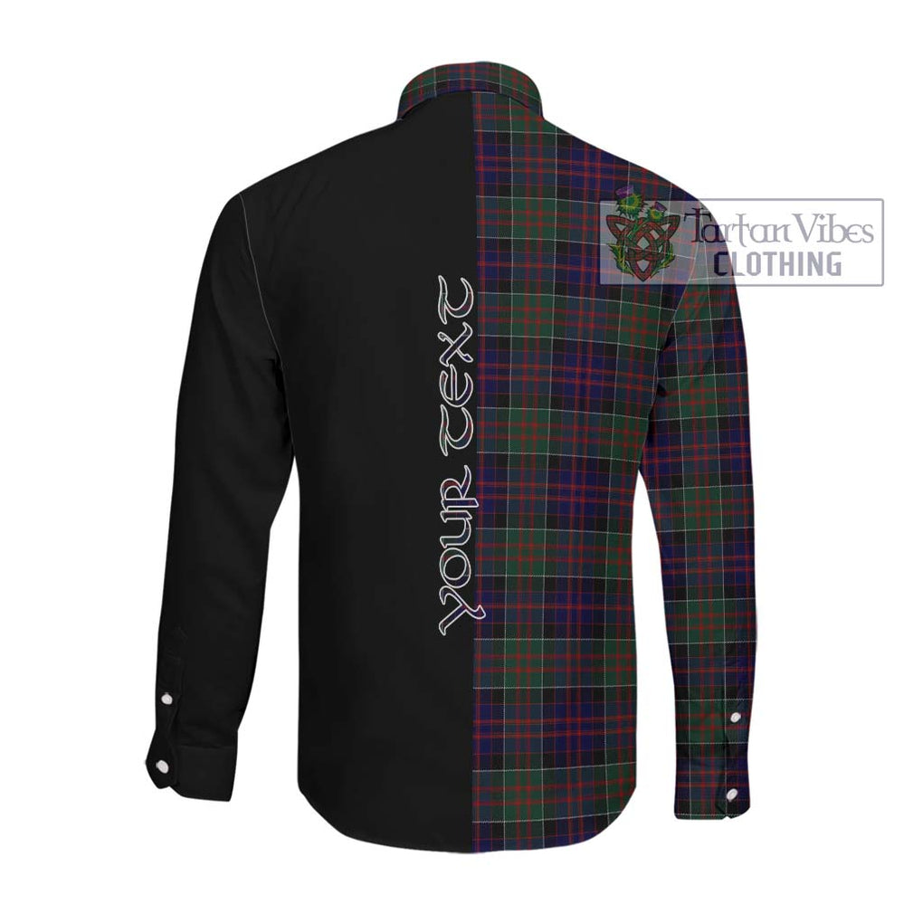 Donald of Clan Ranald Tartan Long Sleeve Button Shirt with Family Crest and Half Of Me Style Men's Shirt - Tartanvibesclothing Shop