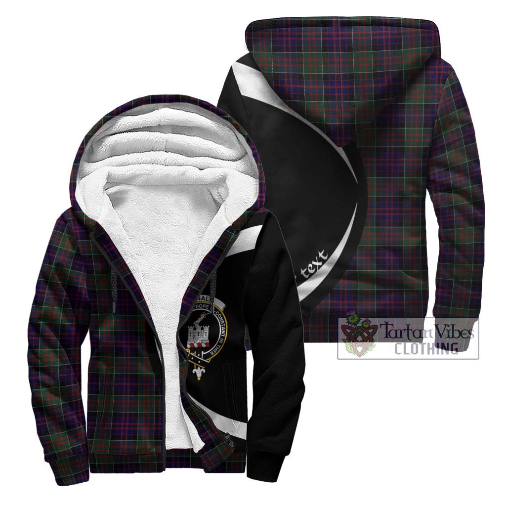 Donald of Clan Ranald Tartan Sherpa Hoodie with Family Crest Circle Style Unisex - Tartan Vibes Clothing