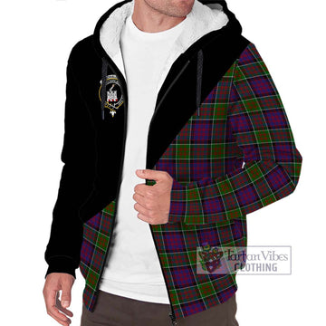 Donald of Clan Ranald Modern Tartan Sherpa Hoodie with Family Crest and Military Logo Style