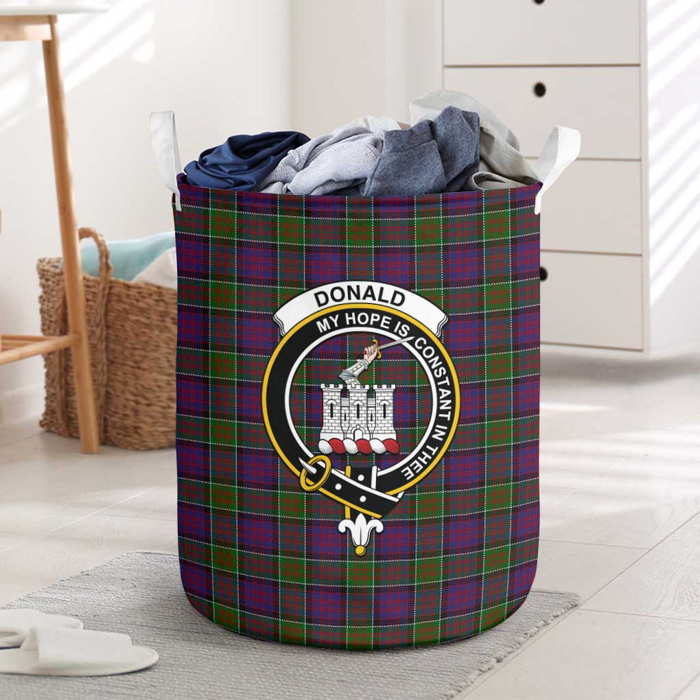 Donald of Clan Ranald Modern Tartan Laundry Basket with Family Crest One Size - Tartanvibesclothing Shop