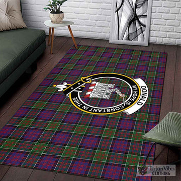 Donald of Clan Ranald Modern Tartan Area Rug with Family Crest