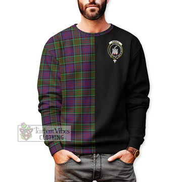 Donald of Clan Ranald Modern Tartan Sweatshirt with Family Crest and Half Of Me Style