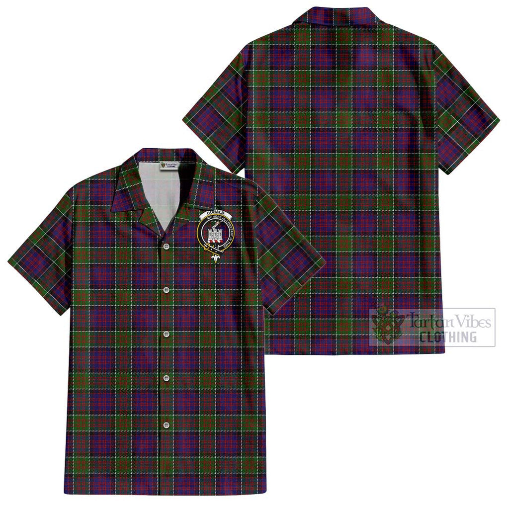 Donald of Clan Ranald Modern Tartan Cotton Hawaiian Shirt with Family Crest Kid - Tartan Vibes Clothing