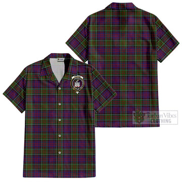 Donald of Clan Ranald Modern Tartan Cotton Hawaiian Shirt with Family Crest