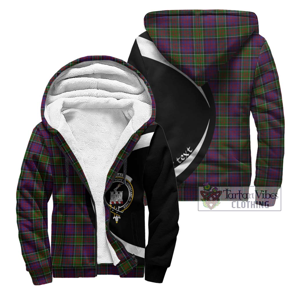 Donald of Clan Ranald Modern Tartan Sherpa Hoodie with Family Crest Circle Style Unisex - Tartan Vibes Clothing