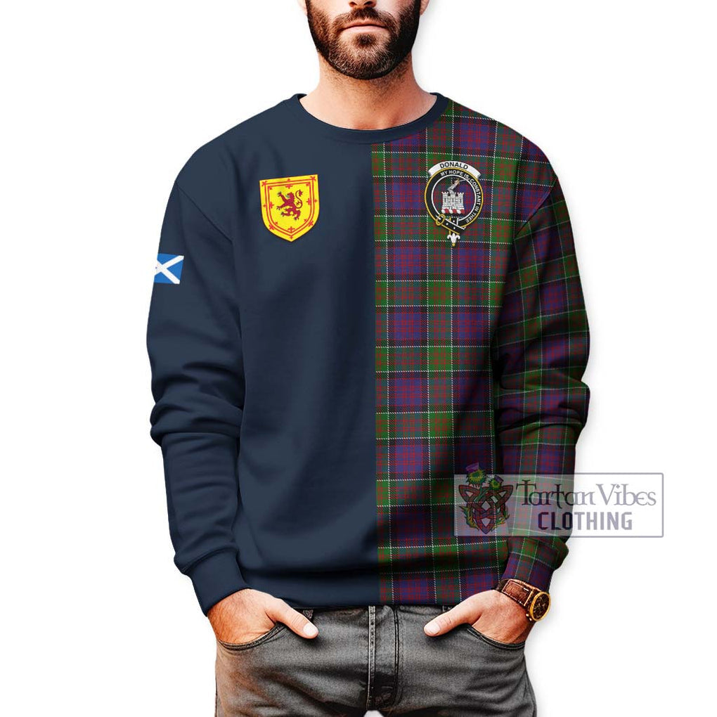 Tartan Vibes Clothing Donald of Clan Ranald Modern Tartan Sweatshirt with Scottish Lion Royal Arm Half Style