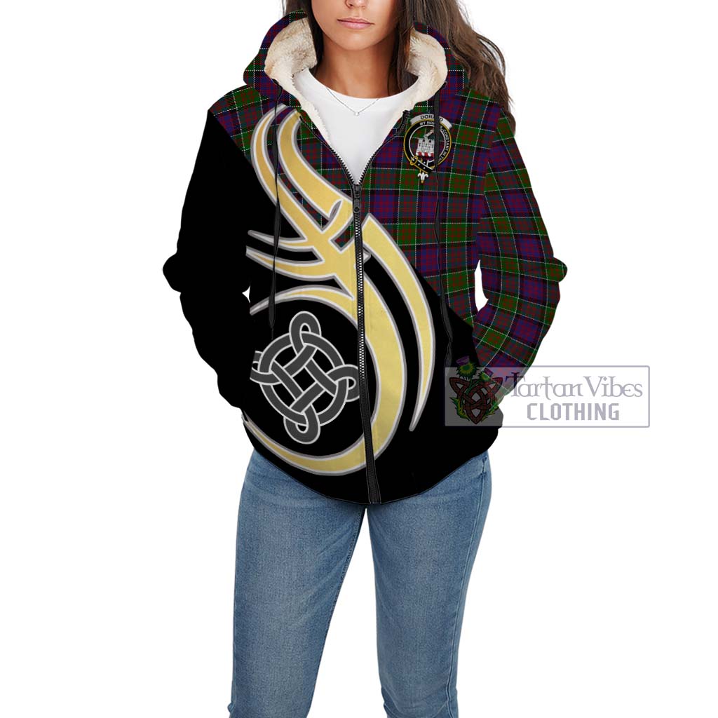 Donald of Clan Ranald Modern Tartan Sherpa Hoodie with Family Crest and Celtic Symbol Style Unisex - Tartan Vibes Clothing