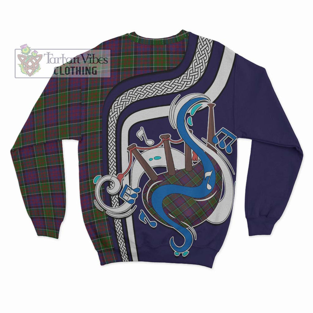 Donald of Clan Ranald Modern Tartan Sweatshirt with Epic Bagpipe Style - Tartanvibesclothing Shop