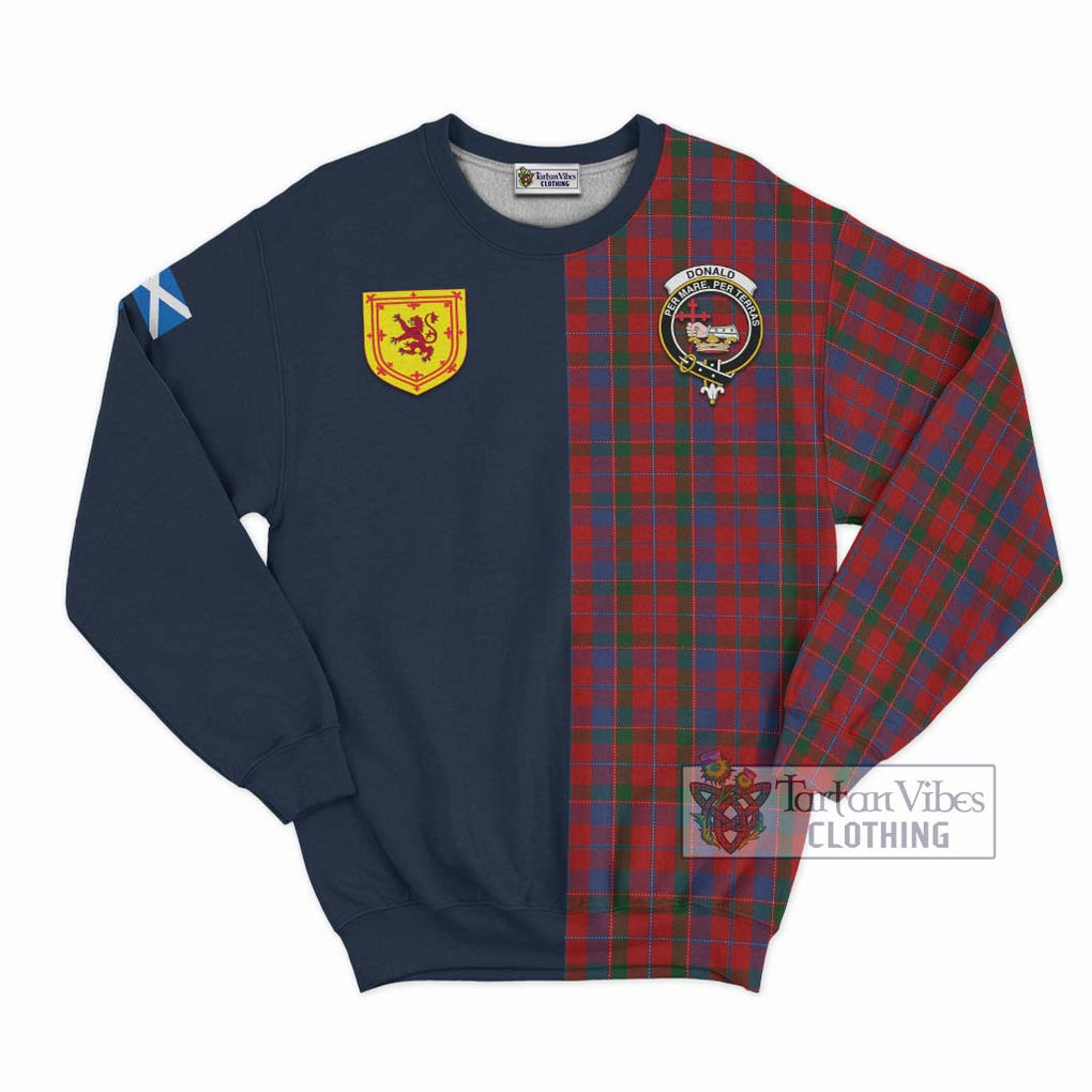 Tartan Vibes Clothing Donald of Glenaladale Tartan Sweatshirt with Scottish Lion Royal Arm Half Style