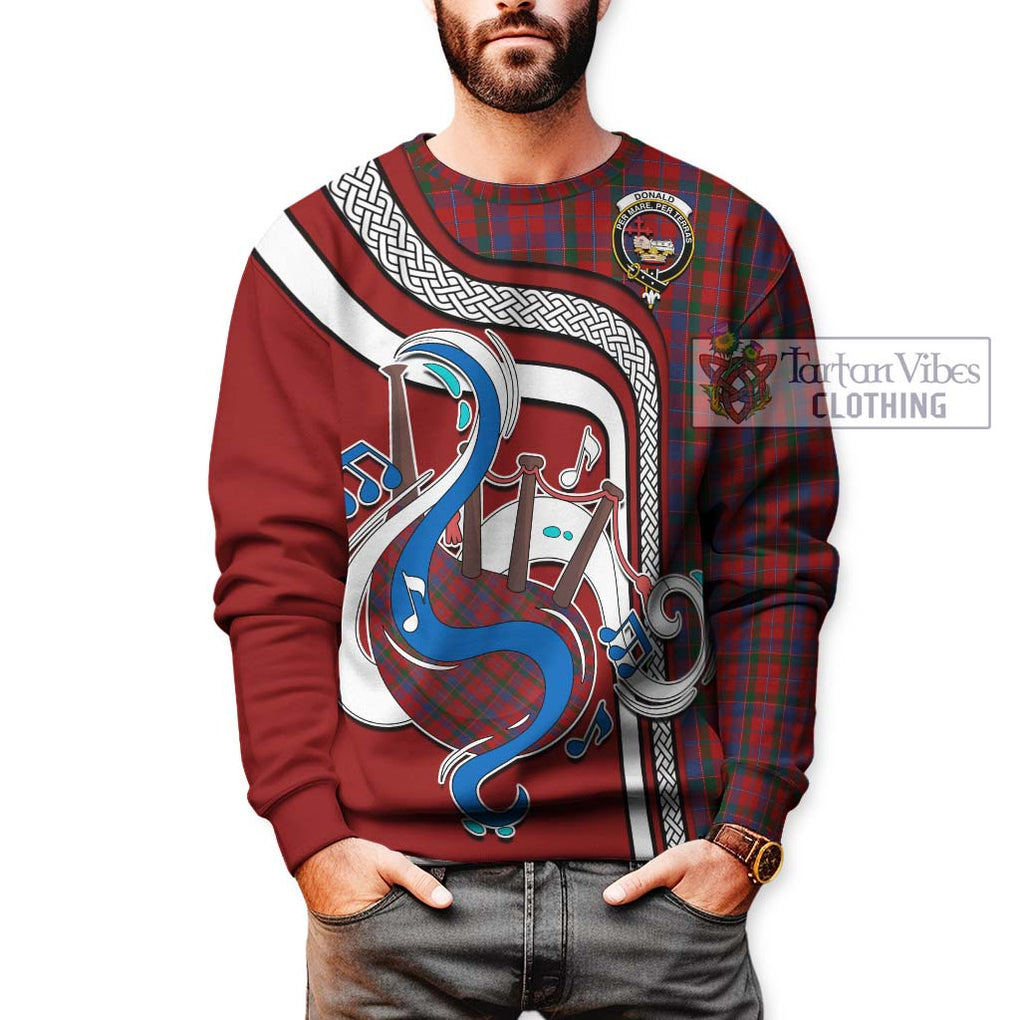 Donald of Glenaladale Tartan Sweatshirt with Epic Bagpipe Style Unisex - Tartanvibesclothing Shop