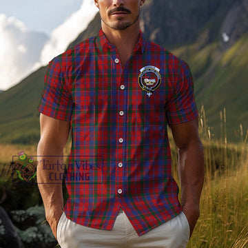 Donald of Glenaladale Tartan Cotton Hawaiian Shirt with Family Crest