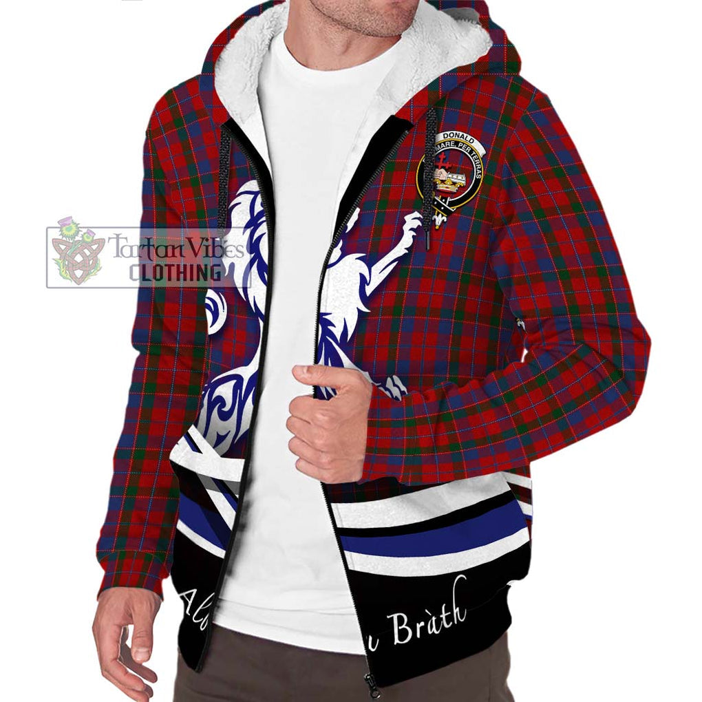 Donald of Glenaladale Tartan Sherpa Hoodie with Alba Gu Brath Regal Lion Emblem Unisex S - Tartanvibesclothing Shop