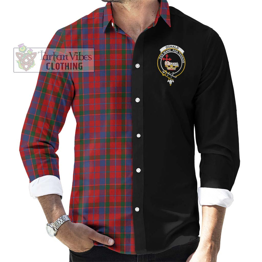 Donald of Glenaladale Tartan Long Sleeve Button Shirt with Family Crest and Half Of Me Style - Tartanvibesclothing Shop