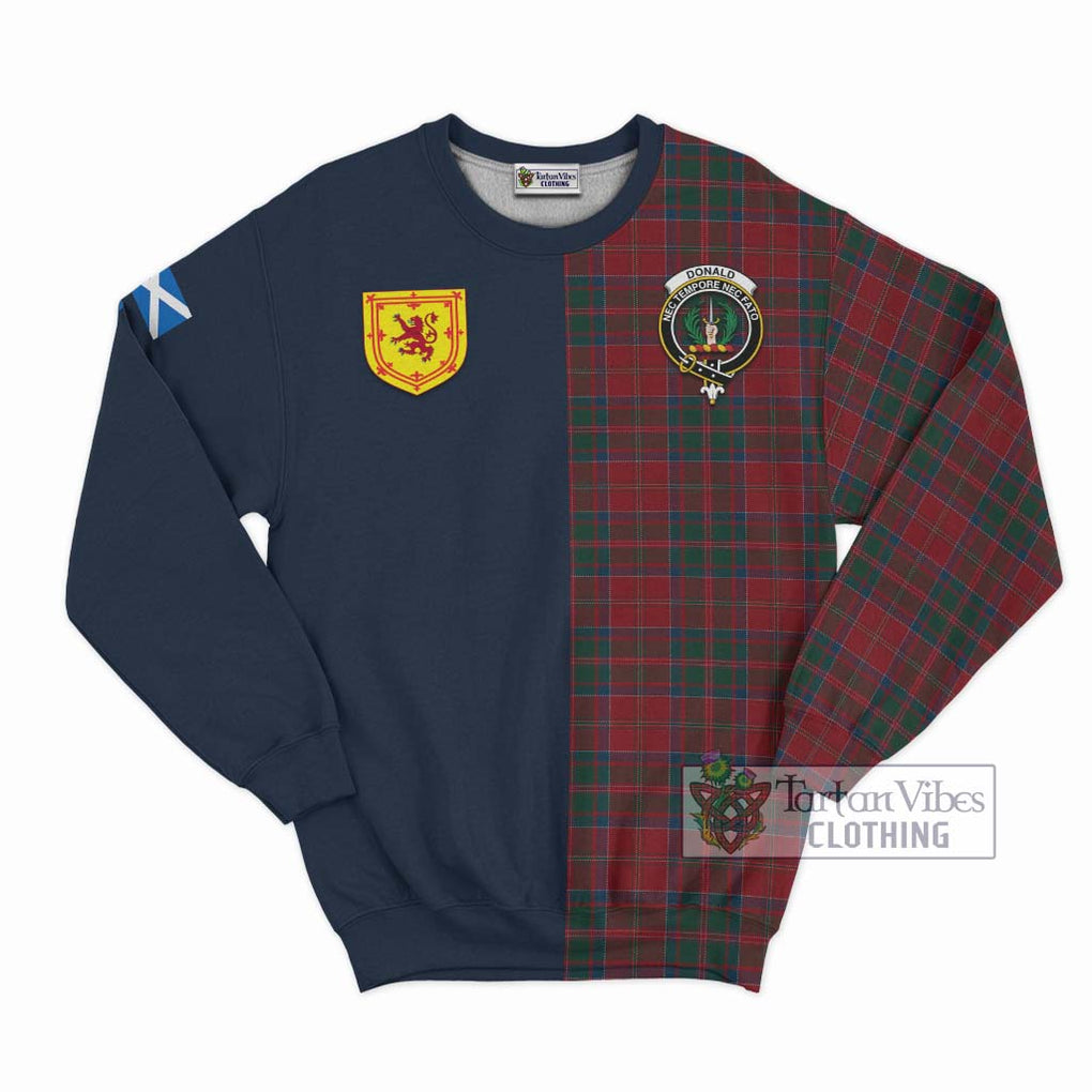 Tartan Vibes Clothing Donald of Glencoe Tartan Sweatshirt with Scottish Lion Royal Arm Half Style