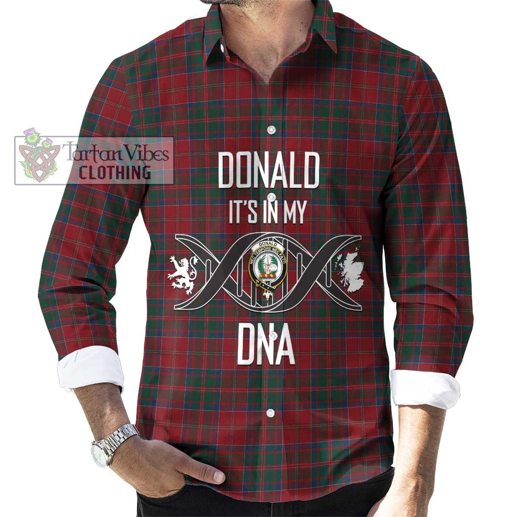 Donald of Glencoe Tartan Long Sleeve Button Shirt with Family Crest DNA In Me Style Men's Shirt S - Tartanvibesclothing Shop