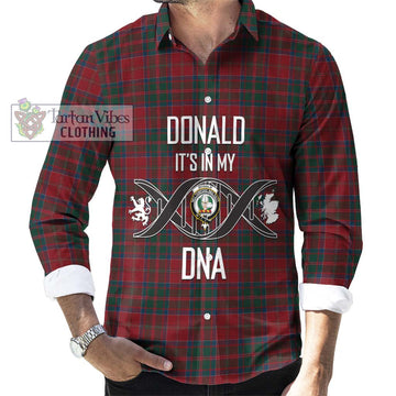 Donald of Glencoe Tartan Long Sleeve Button Shirt with Family Crest DNA In Me Style