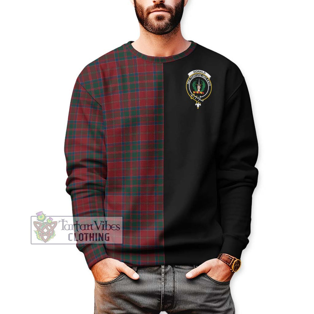 Donald of Glencoe Tartan Sweatshirt with Family Crest and Half Of Me Style Unisex - Tartanvibesclothing Shop