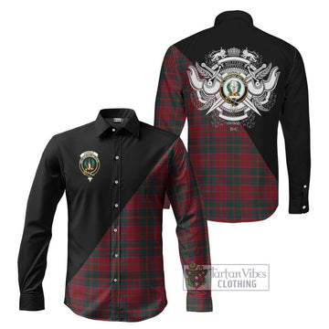 Donald of Glencoe Tartan Long Sleeve Button Shirt with Family Crest and Military Logo Style