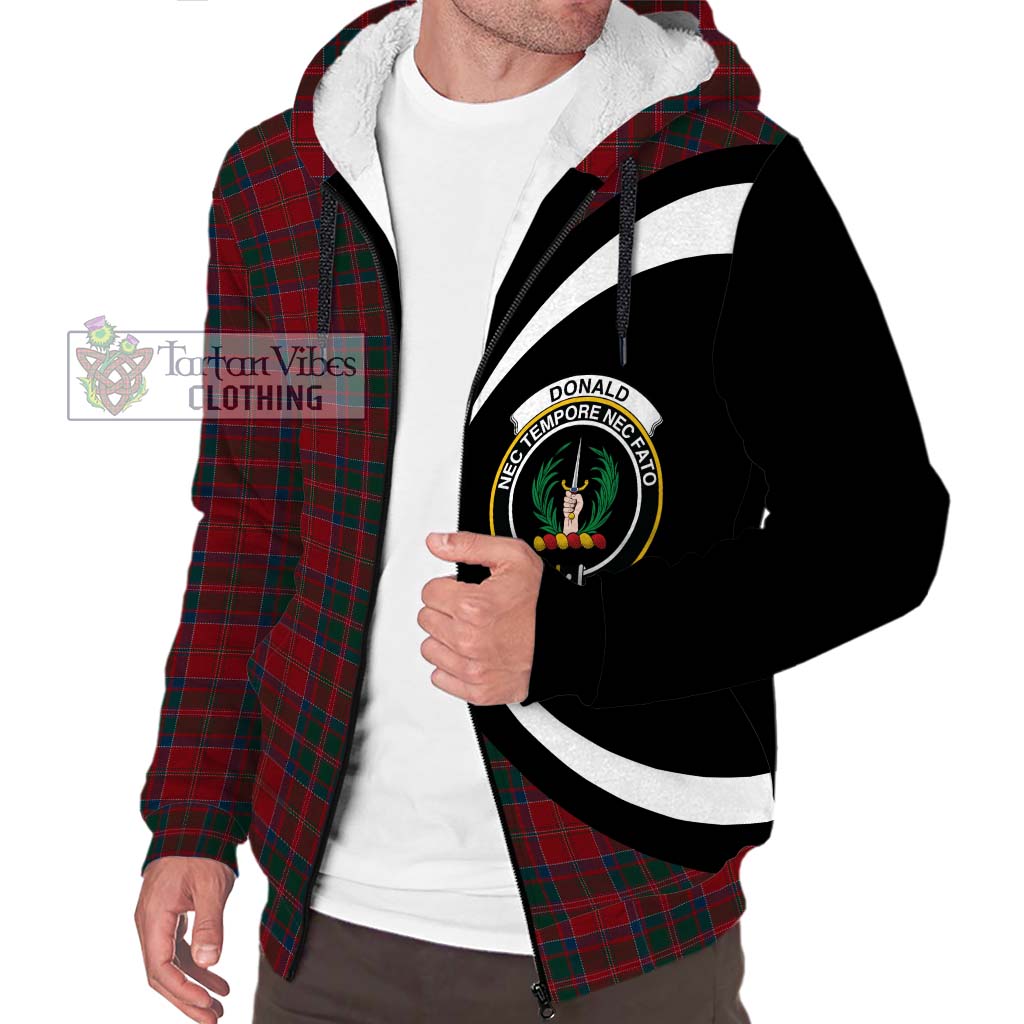 Donald of Glencoe Tartan Sherpa Hoodie with Family Crest Circle Style Unisex S - Tartan Vibes Clothing