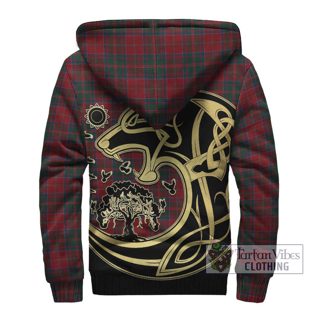 Donald of Glencoe Tartan Sherpa Hoodie with Family Crest Celtic Wolf Style - Tartan Vibes Clothing