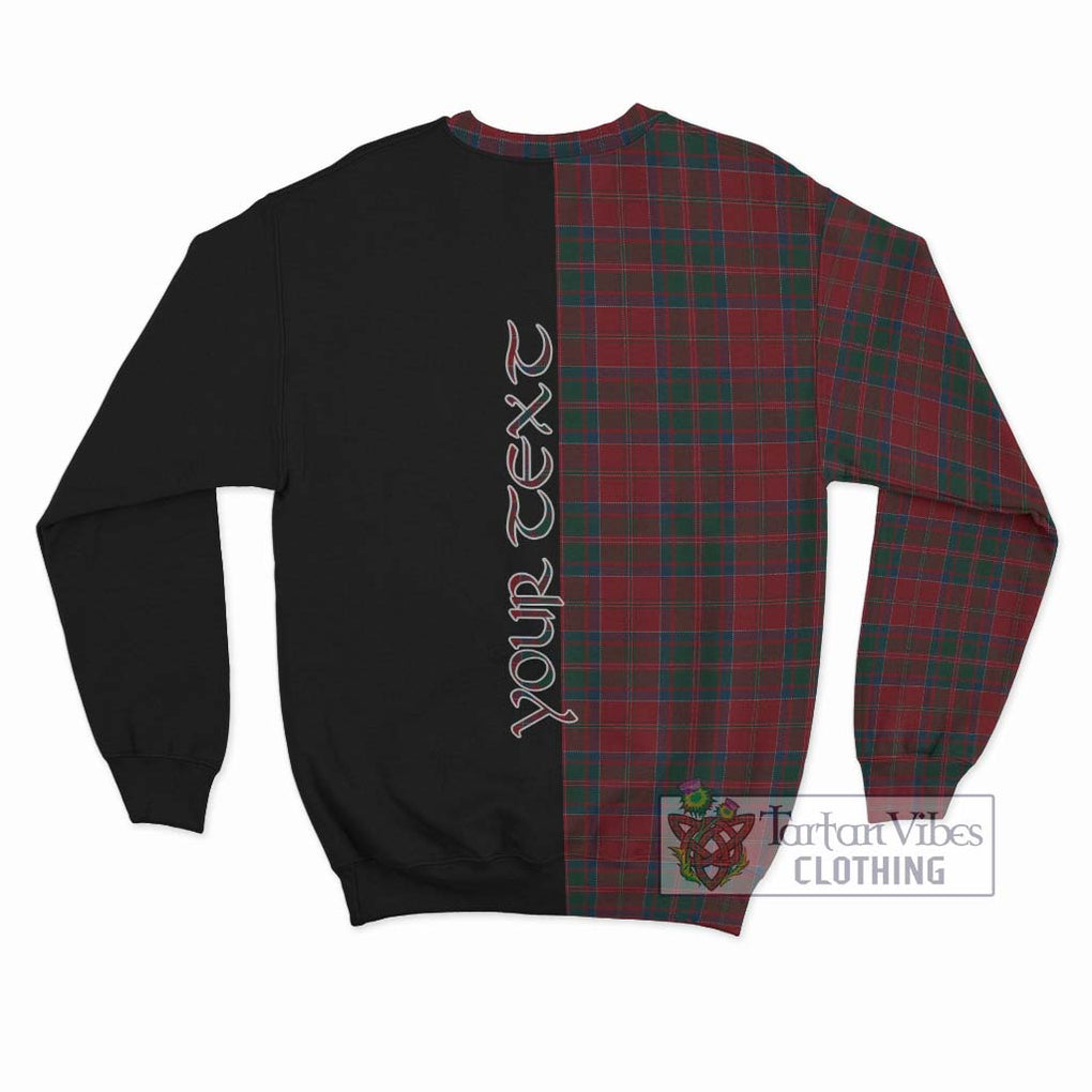 Donald of Glencoe Tartan Sweatshirt with Family Crest and Half Of Me Style - Tartanvibesclothing Shop