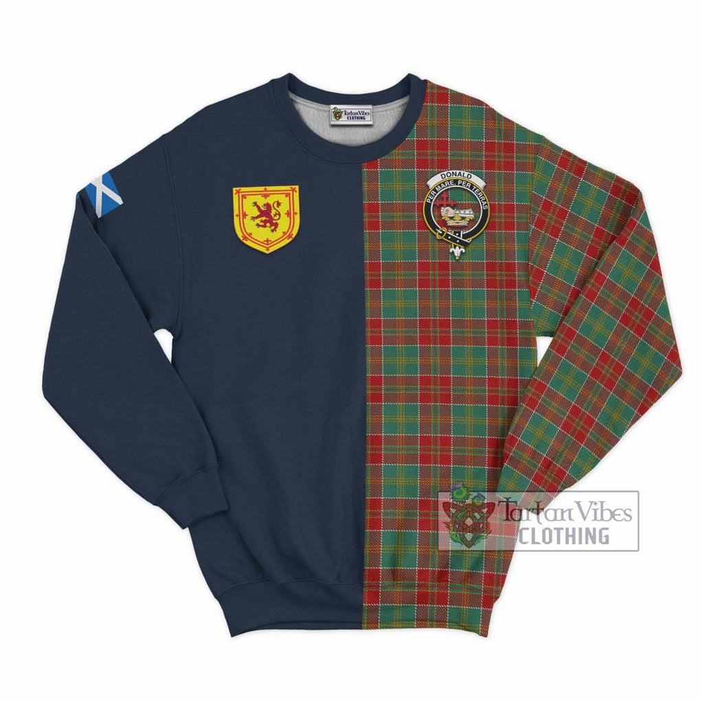 Tartan Vibes Clothing Donald of Kingsburgh Tartan Sweatshirt with Scottish Lion Royal Arm Half Style