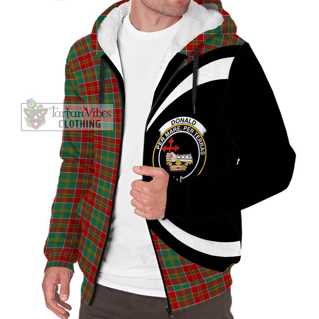 Donald of Kingsburgh Tartan Sherpa Hoodie with Family Crest Circle Style Unisex S - Tartan Vibes Clothing