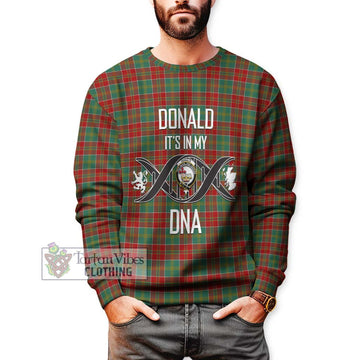 Donald of Kingsburgh Tartan Sweatshirt with Family Crest DNA In Me Style