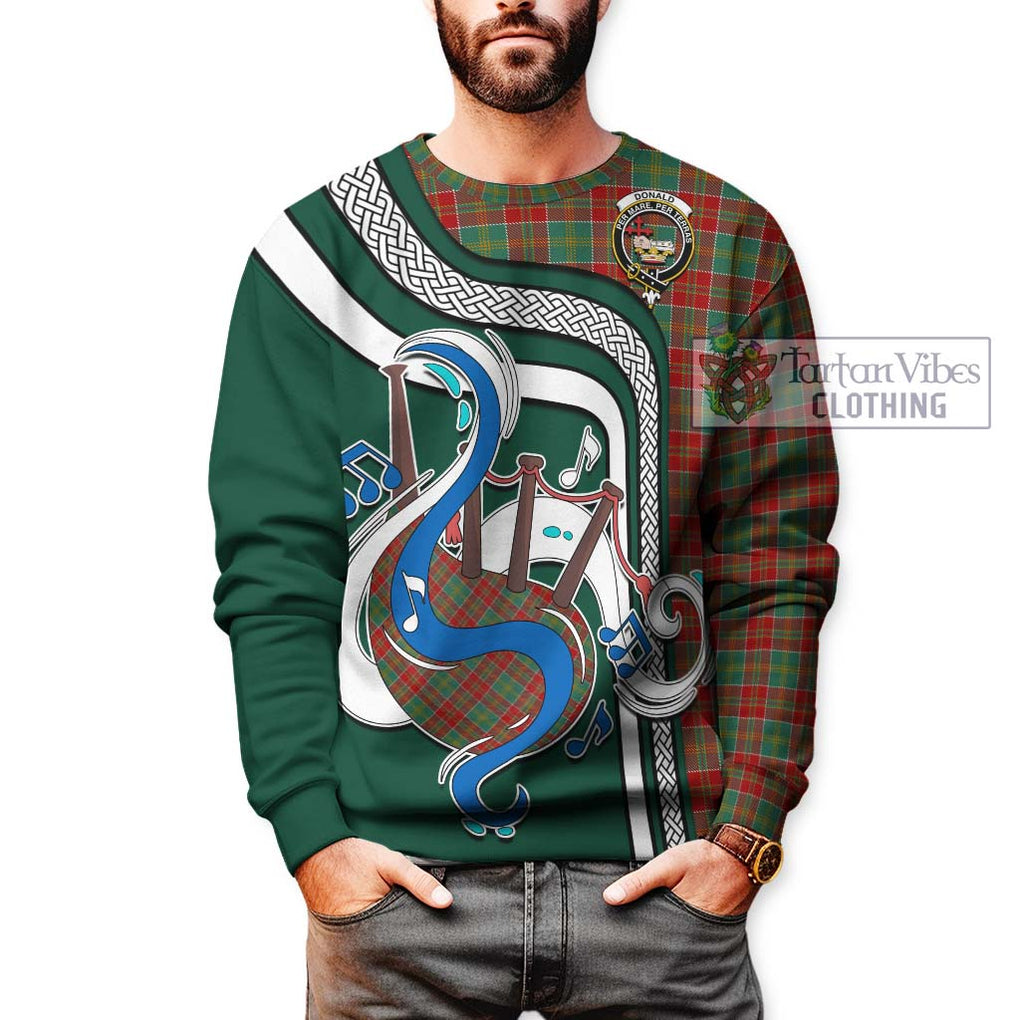 Donald of Kingsburgh Tartan Sweatshirt with Epic Bagpipe Style Unisex - Tartanvibesclothing Shop