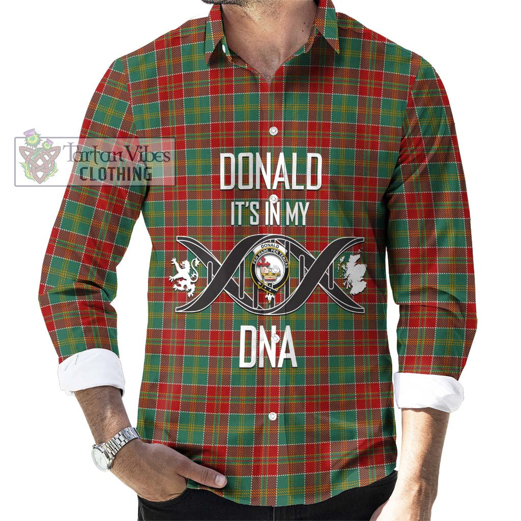 Donald of Kingsburgh Tartan Long Sleeve Button Shirt with Family Crest DNA In Me Style Men's Shirt S - Tartanvibesclothing Shop