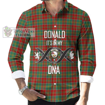 Donald of Kingsburgh Tartan Long Sleeve Button Shirt with Family Crest DNA In Me Style