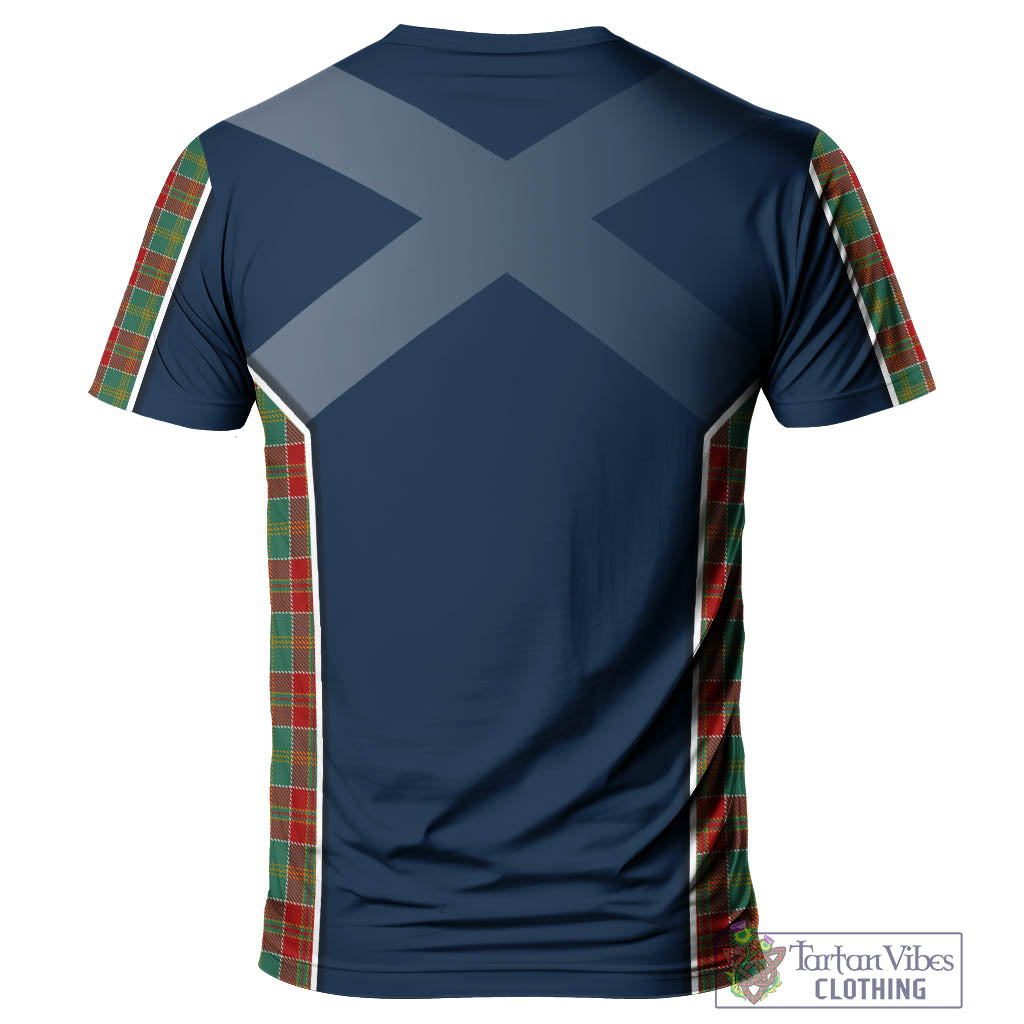 Tartan Vibes Clothing Donald of Kingsburgh Tartan T-Shirt with Family Crest and Scottish Thistle Vibes Sport Style