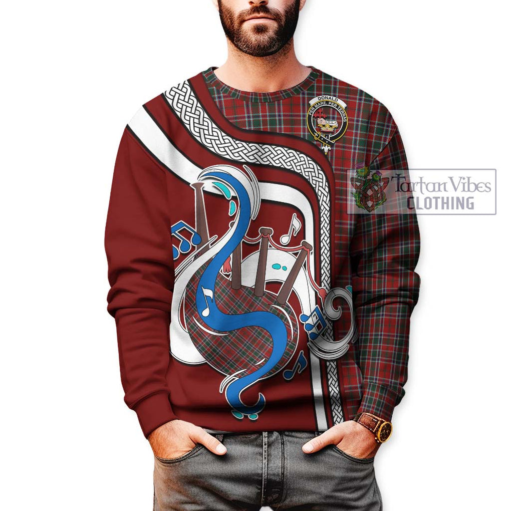 Donald of Lochmaddy Tartan Sweatshirt with Epic Bagpipe Style Unisex - Tartanvibesclothing Shop