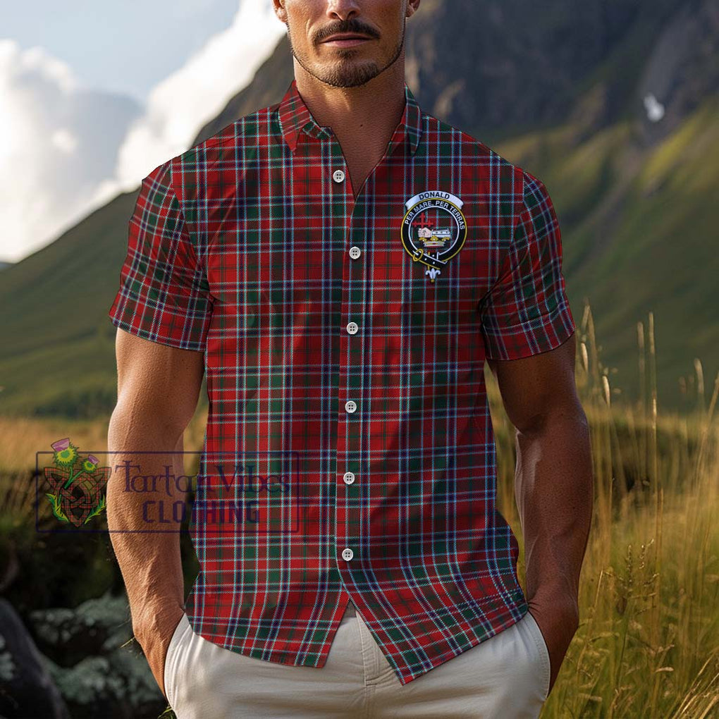 Donald of Lochmaddy Tartan Cotton Hawaiian Shirt with Family Crest Adult - Tartan Vibes Clothing