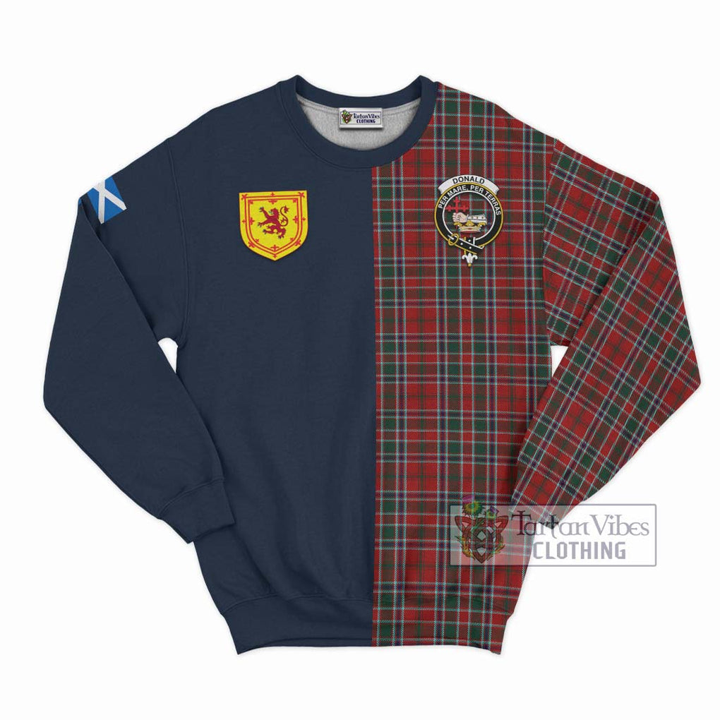 Tartan Vibes Clothing Donald of Lochmaddy Tartan Sweatshirt with Scottish Lion Royal Arm Half Style